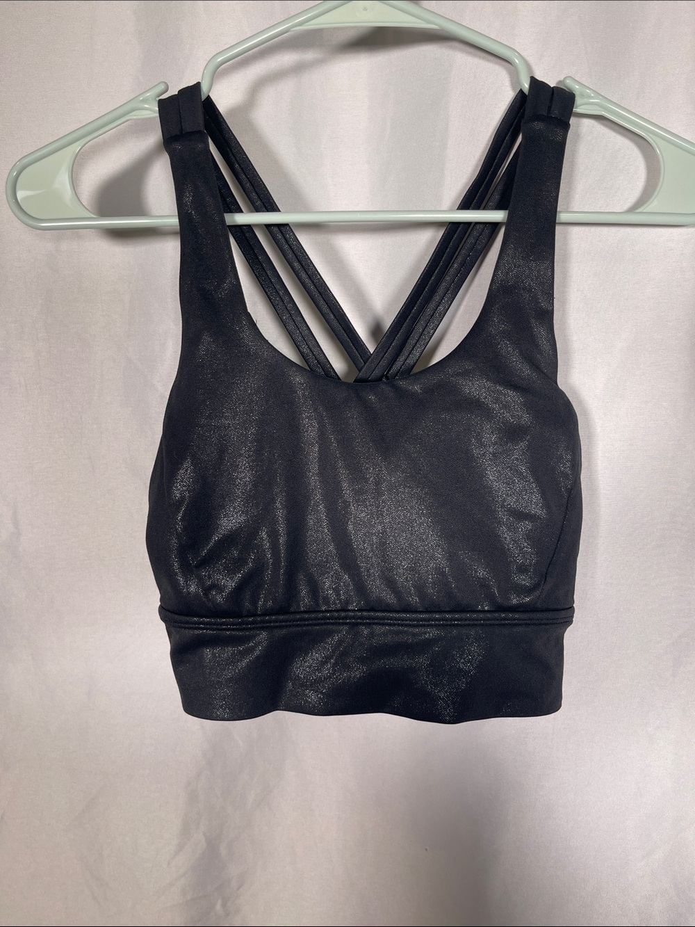 BUFFBUNNY WOMENS BLACK SPARKLE SPORTS BRA XS